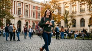 Student living independently in Romania