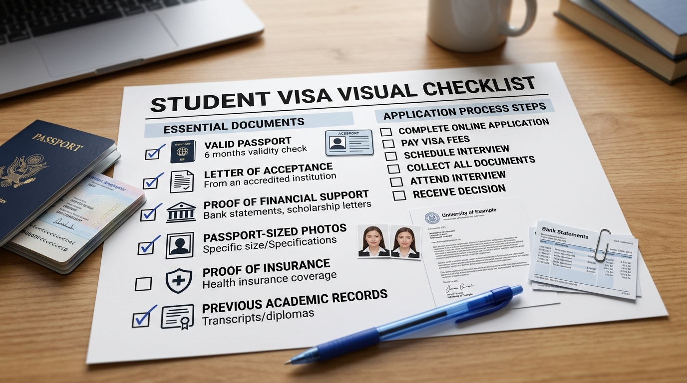 Student visa visual checklist